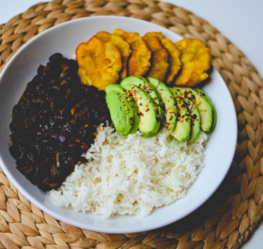 White rice & black bean sauce